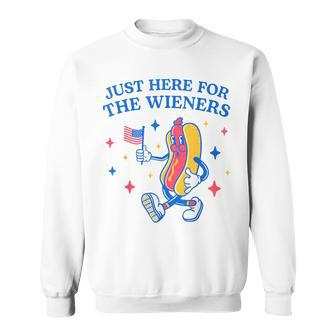 Im Just Here For The Wieners Funny Fourth Of July Sweatshirt - Seseable