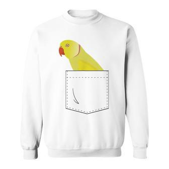 Indian Ringneck Parakeet Parrot Fake Pocket Sweatshirt | Mazezy