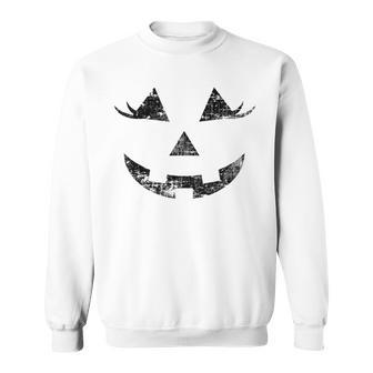 Jack O Lantern Pumpkin Eyelashes Face Vintage Halloween Sweatshirt | Mazezy CA