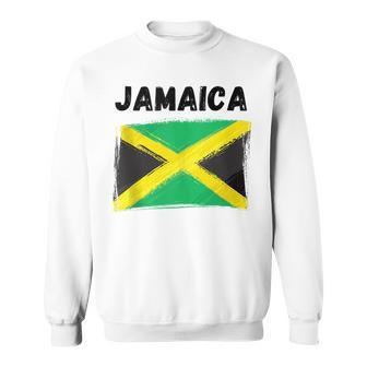Jamaica Flag Holiday Vintage Grunge Jamaican Flag Sweatshirt - Seseable