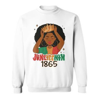Junenth Is My Independence Day Black Queen African Girl Sweatshirt | Mazezy
