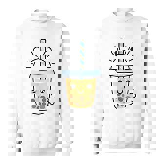Kawaii Bubble Tea Lover Cute Smiling Boba Milk Tea Sweatshirt | Mazezy