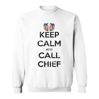 Keep Calm And Call Chief Warrant Officer Corps Eagle Rising Sweatshirt | Mazezy