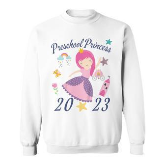 Kids 2023 Outfit Girls Princess Happy First Day Of Preschool Sweatshirt - Seseable