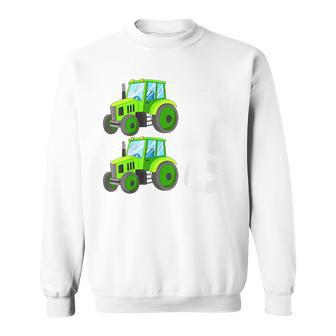 Kids 2Nd Birthday Boy Two Tractors Kids Toddler Farming Birthday Sweatshirt | Mazezy