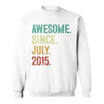 Kids 8 Year Old Awesome Since July 2015 8Th Birthday Sweatshirt - Seseable