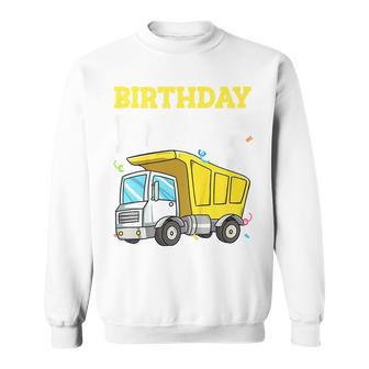 Kids Birthday Boy 5 Five Construction Truck Party 5Th Birthday Sweatshirt | Mazezy