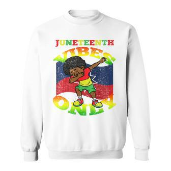 Kids Dabbing Boy Junenth Black History Melanin African Kids  Sweatshirt