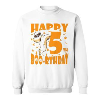 Kids Dabbing Ghost Happy Birthday 5Th Happy Boorthday Pumpkin Pumpkin Funny Gifts Sweatshirt | Mazezy
