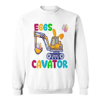 Kids Eggscavator Happy Easter Funny Excavator Hunting Egg Kids Hunting Funny Gifts Sweatshirt | Mazezy