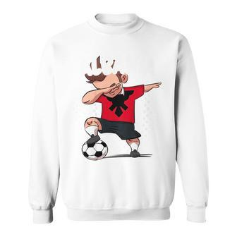 Kids Funny Dabbing Soccer Albania Soccer Albanian Gift Sweatshirt | Mazezy CA