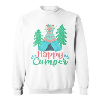 Kids Happy Campers Gift For Girl Boy Picnic Toddler Camping Lover Sweatshirt | Mazezy