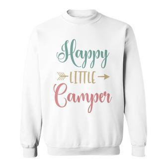 Kids Happy Little Camper Boy Girl Present Kids Cute Camping Child Sweatshirt | Mazezy
