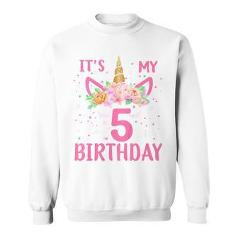 Kids Its My 5Th Birthday Unicorn Lover Kid 5 Years Old Birthday Sweatshirt | Mazezy DE