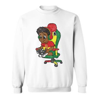 Kids Kid Gamer Junenth Cute Gaming Black History African Boys Sweatshirt | Mazezy