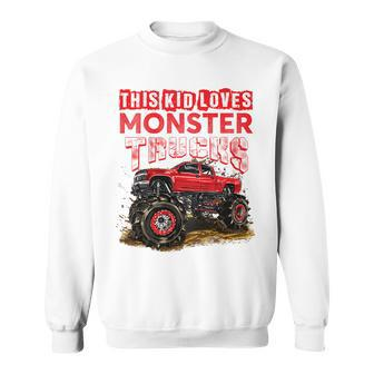 Kids Monster Truck For Kids Boys Girls Monster Truck Lovers Sweatshirt | Mazezy