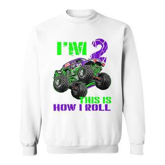 Kids Monster Trucks Are My Jam - 2Nd Birthday Boy - 2 Years Old Sweatshirt | Mazezy