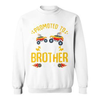 Kids Promoted To Big Brother 2024 Monster Truck Boys Toddlers Funny Gifts For Brothers Sweatshirt | Mazezy