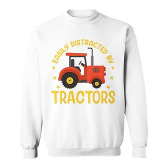 Kids Tractor Toddler Boys Farm Easily Distracted By Tractors Sweatshirt - Seseable
