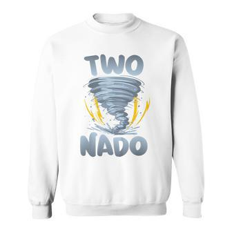 Kids Two-Nado Warning 2Nd Birthday Tornado Themed Birthday Sweatshirt - Seseable