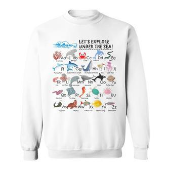 Kids Under The Sea Ocean Animals Name Learn Abcs Alphabet Sweatshirt | Mazezy AU