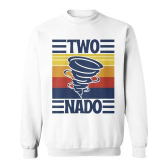 Kids Vintage Retro Twonado 2 Year Old 2Nd Birthday Boys Girls Sweatshirt | Mazezy