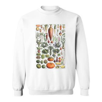 Kitchen Vegetable Identification Reference Chart Botanical Sweatshirt | Mazezy