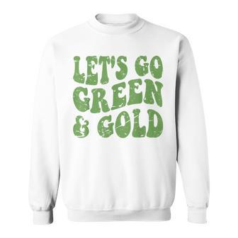 Let's Go Green & Gold Vintage Game Day Team Favorite Colors Sweatshirt - Monsterry AU