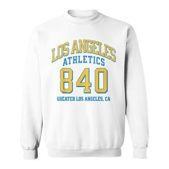 Los Angeles Athletics 840 Area Code Los Angeles California Sweatshirt | Mazezy