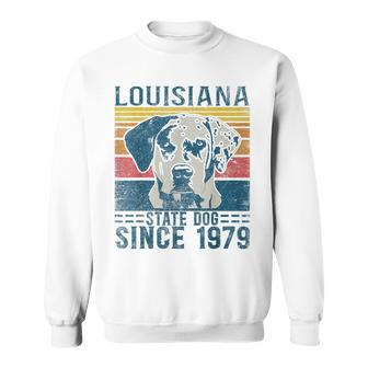 Louisiana Catahoula Leopard Dog Us State Dog Fan Lover Retro Sweatshirt | Mazezy