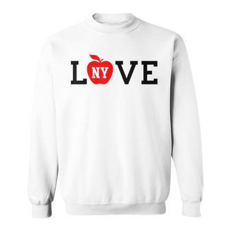 I Love Ny Big Apple Heart Cool Casual Cute Nyc New York City Sweatshirt | Mazezy