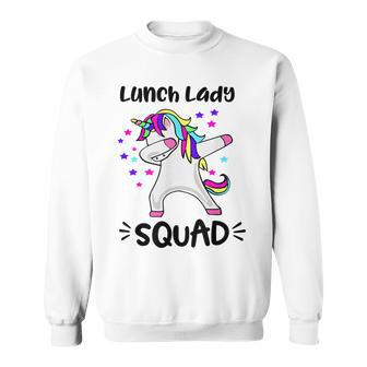 Lunch Lady Squad Dabbing Unicorn Lunch Lady Sweatshirt | Mazezy