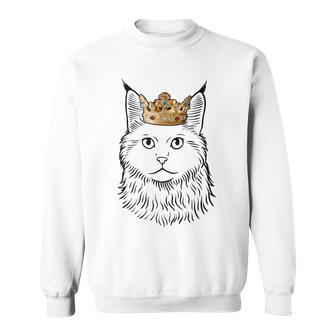 Maine Coon Cat Wearing Crown Sweatshirt | Mazezy
