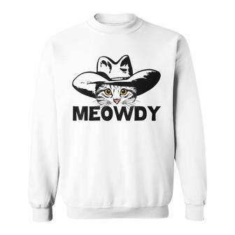 Meowdy Mashup Between Meow And Howdy Cat Meme Sweatshirt - Thegiftio UK