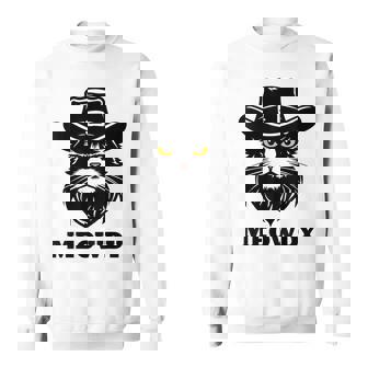 Meowdy Meme Mashup Cat Meow Howdy Graphic Cat Sweatshirt - Seseable