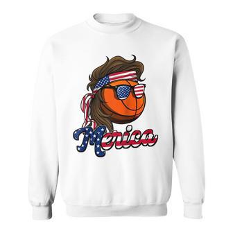 Merica Mullet Basketball - Funny Redneck Mullet Pride Sweatshirt | Mazezy