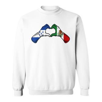 Mexico Honduras Flag Mexican Honduran Heart Sweatshirt - Monsterry DE