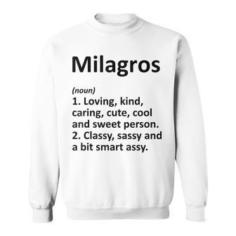 Milagros Definition Personalized Funny Birthday Gift Idea Definition Funny Gifts Sweatshirt | Mazezy
