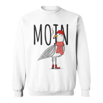 Moin Saying Seagull Bird Sea Sailing North Sea Anchor Tattoo Sweatshirt | Mazezy