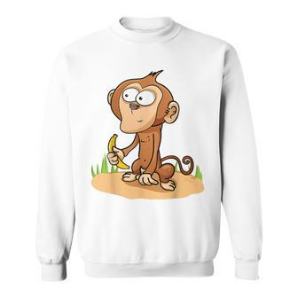 Monkey Grivet Rhesus Macaque Crab-Eating Macaque Sweatshirt | Mazezy