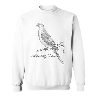 Mourning Dove Bird Ornithology Black Lines Sweatshirt | Mazezy