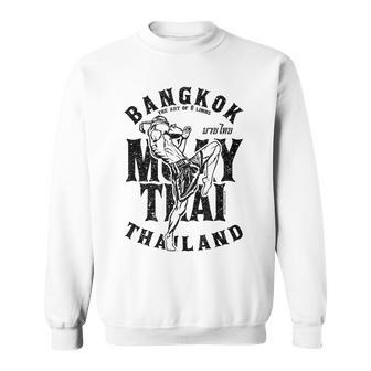 Muay Thai Kickboxing Bangkok Thailand Distressed Graphic Kickboxing Funny Gifts Sweatshirt | Mazezy AU