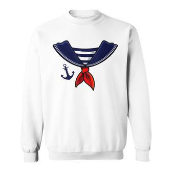 Nautical Sailor Anchor Retro Halloween Costume Captain Sweatshirt - Thegiftio UK