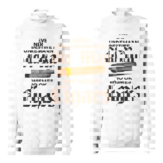 Never Underestimate Old Man Who Smokes Cigar Old Man Funny Gifts Sweatshirt | Mazezy