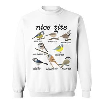 Nice Tits Funny Bird Watching Funny Tit Birds Birdwatcher Gifts For Bird Lovers Funny Gifts Sweatshirt | Mazezy
