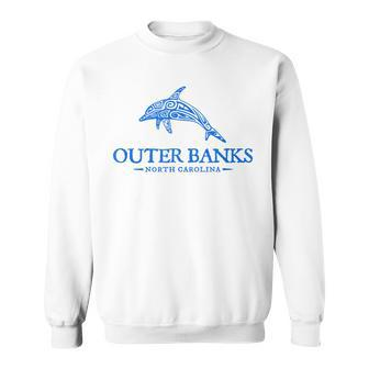 Outer Banks North Carolina Dolphin Retro Throwback Souvenir Sweatshirt | Mazezy
