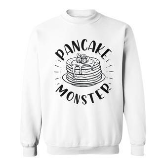 Pancake Monster Dad Son Matching Family Fathers Day Sweatshirt | Mazezy