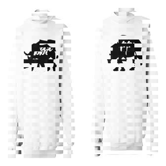 Papa Rhino Rhinoceros Cute Fathers Day Sweatshirt | Mazezy