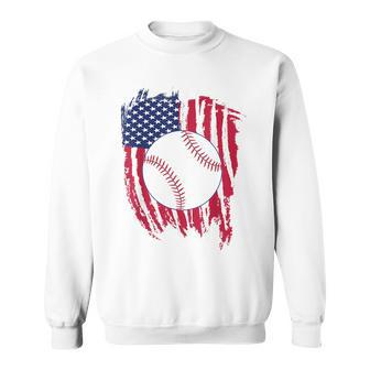 Patriotic Baseball 4Th Of July Men Usa American Flag Boys Patriotic Funny Gifts Sweatshirt | Mazezy