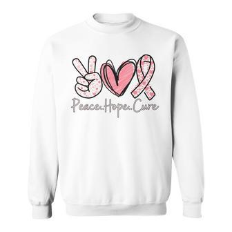Peace Hope Cure Breast Cancer Awareness Family Support Pink Sweatshirt - Monsterry CA